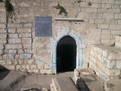 Entrance to the cave of the Sages  burried in the old cemetery of Tzfas.