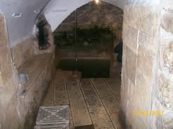 Inside the cave of the Ari's Mikvah, located on top of the Old Cemetary in Tzfat.